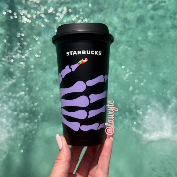 Starbucks 💀 2025 Halloween Skeleton Nails Reusable Hot Cup - Picture 2 of 8